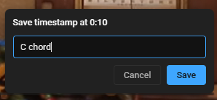 Save dialog with a label being entered